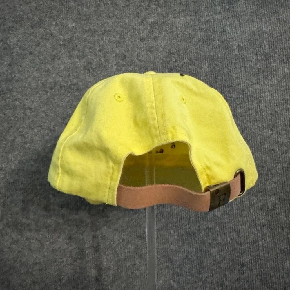 Fahrenheit Oyster Harbors Marine Cape Cod Yellow Hat Leather Strap Baseball Cap